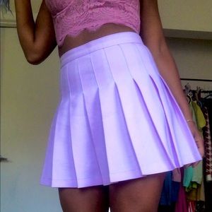 Lavender pleated Skater Skirt